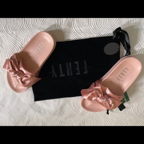 Puma Bow Slides Rihanna Fenty Pink Sandals Shoes - Picture 2 of 6